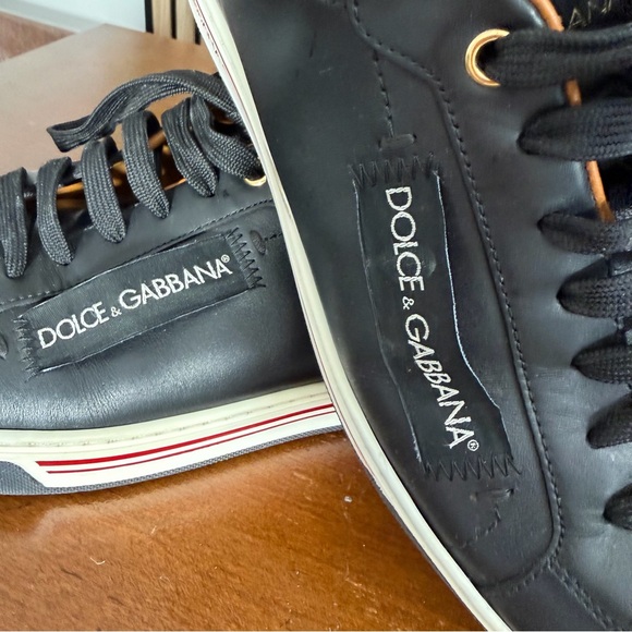 WOW 🔥 DOLCE & GABBANA 🩶 Luxury Low Top Leather Mens Size 7 Sneakers (Authentic)! - Picture 15 of 17
